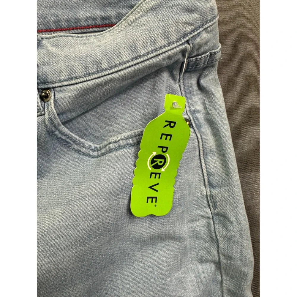 Peace Love World Light Wash Repreve Raw Hem Straight Leg‎ Jeans Womens 16 Blue